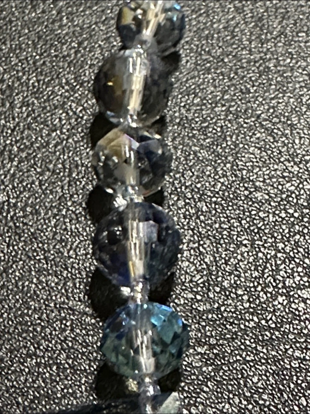 1950’s Art Glass AB Peacock Blue Fringe Necklace